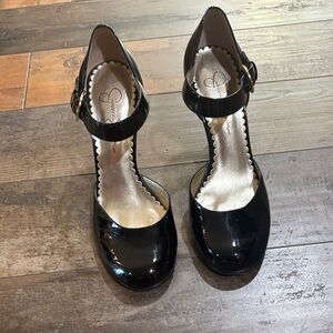 Jessica Simpson Black Patent Mary Jane style Heels
